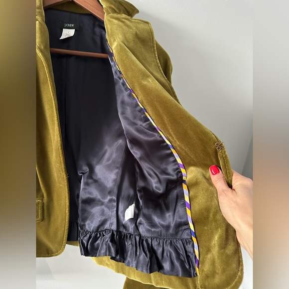 J. Crew | Gorgeous Green Velvet Blazer (Cotton fabric) - Picture 5 of 10